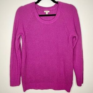 Sonoma Crew Neck Fuchsia Waffle Knit Sweater M